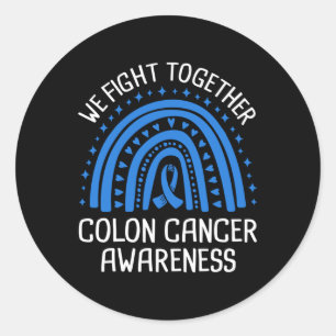 Wir kämpfen gemeinsam gegen Colon Cancer Awareness Runder Aufkleber