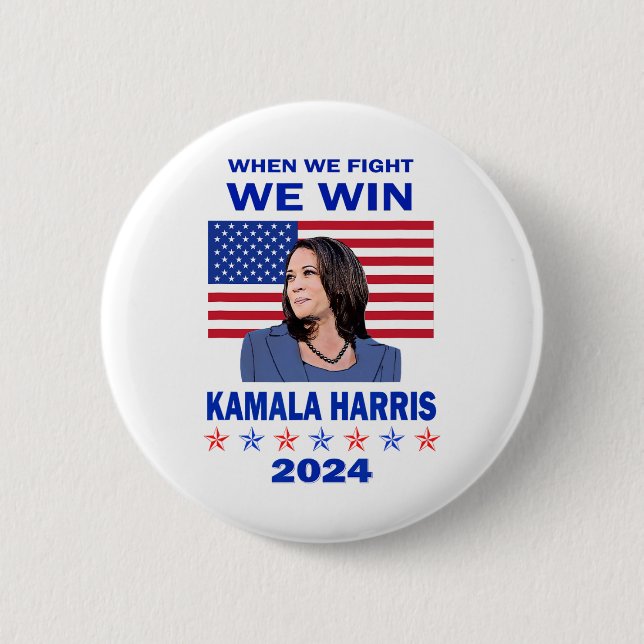 Wir kämpfen um Erfolg - Kamala Harris 2024 Button (Vorderseite)
