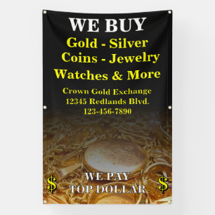 Wir kaufen Gold Silber Münzen Schmuck Seitenwand Banner