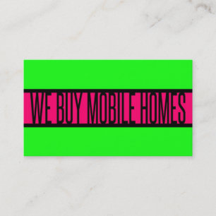 WIR KAUFEN MOBILE ZUHAUSE Neon Green Hot Pink Visitenkarte