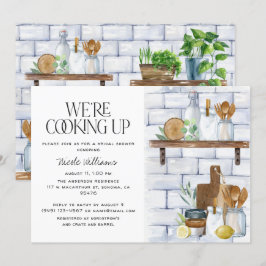 Wir kochen das Brautparty "Wasserfarben-Angebot" Einladung