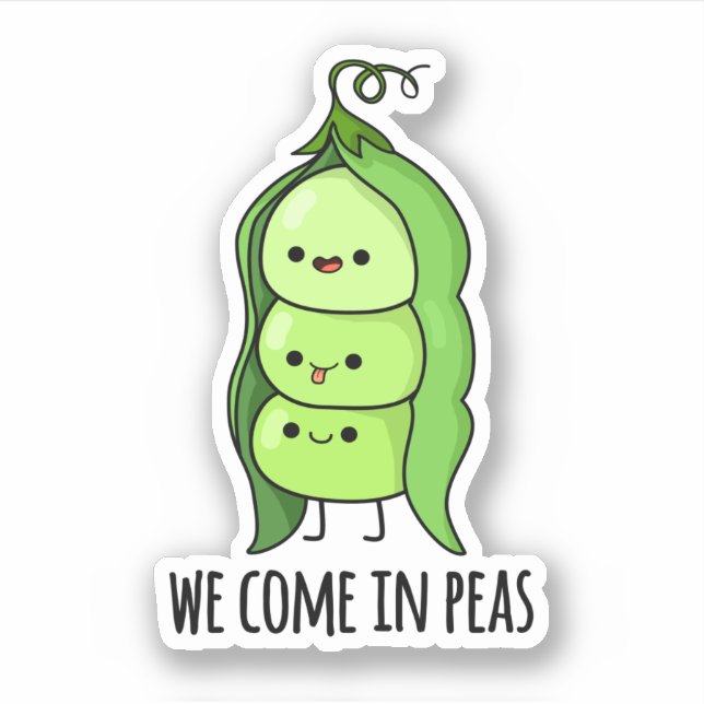 Wir kommen in Peas Funny Pea Puff Aufkleber (Vorderseite)