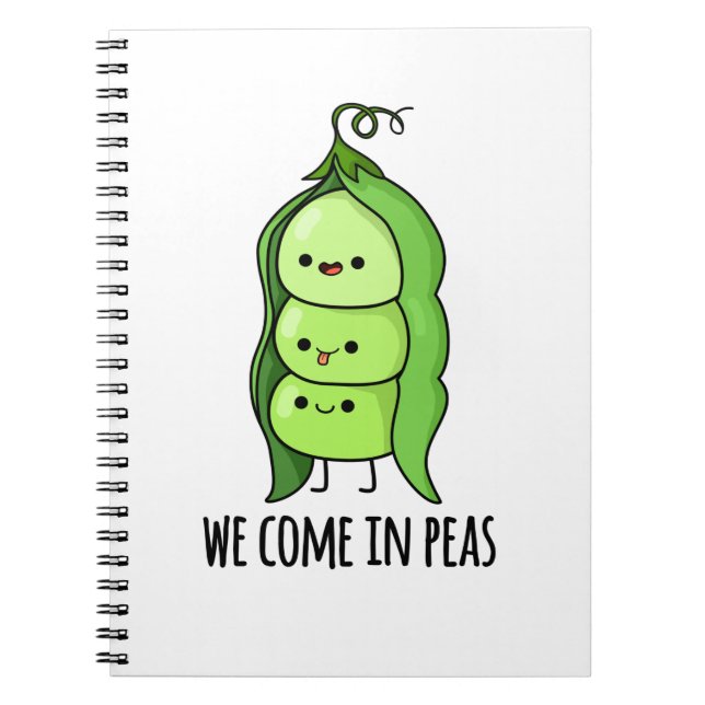 Wir kommen in Peas Funny Pea Puff Notizblock (Vorderseite)