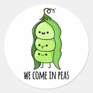 Wir kommen in Peas Funny Pea Puff Runder Aufkleber