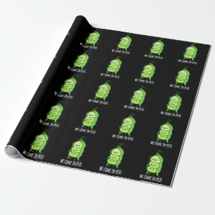 Wir kommen in Peas Funny Pea Pun Dark BG Geschenkpapier