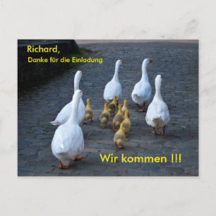 Wir kommen postkarte