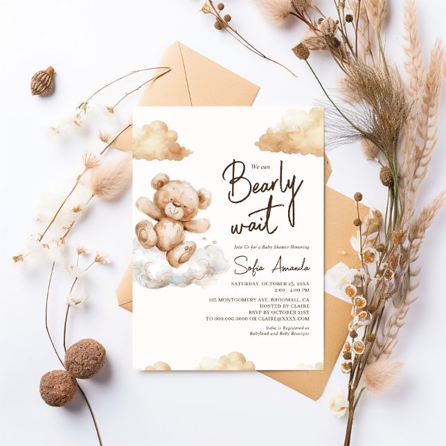 Wir können Bear Cloud Baby Dusche warten Einladung (Von Creator hochgeladen)