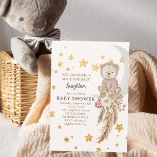 Wir können Boho Bear Moon Babydusche frühzeitig ab Einladung