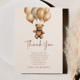 Wir können Boho Teddy Bear Baby Dusche frühzeitig Dankeskarte