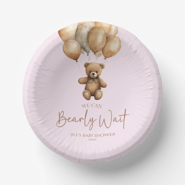 Wir können Boho Teddy Bear Baby Dusche frühzeitig  Pappteller (Vorderseite)