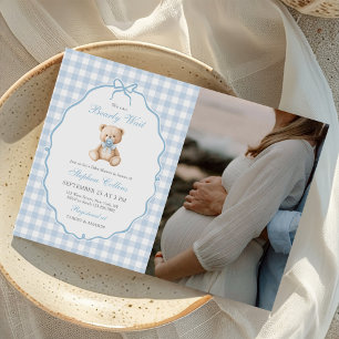Wir können das Teddy Bear Baby Shooting Foto frühz Einladung