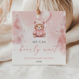 Wir können den Winter-Teddybär-Babyshower kaum erw Geschenkanhänger