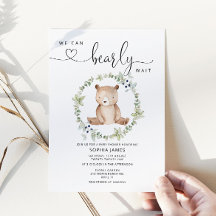 Wir können die Einladung der Babydusche abwarten