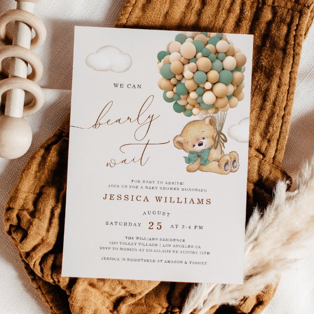 Wir können die Einladung eines grünen Babyduschers (Von Creator hochgeladen)