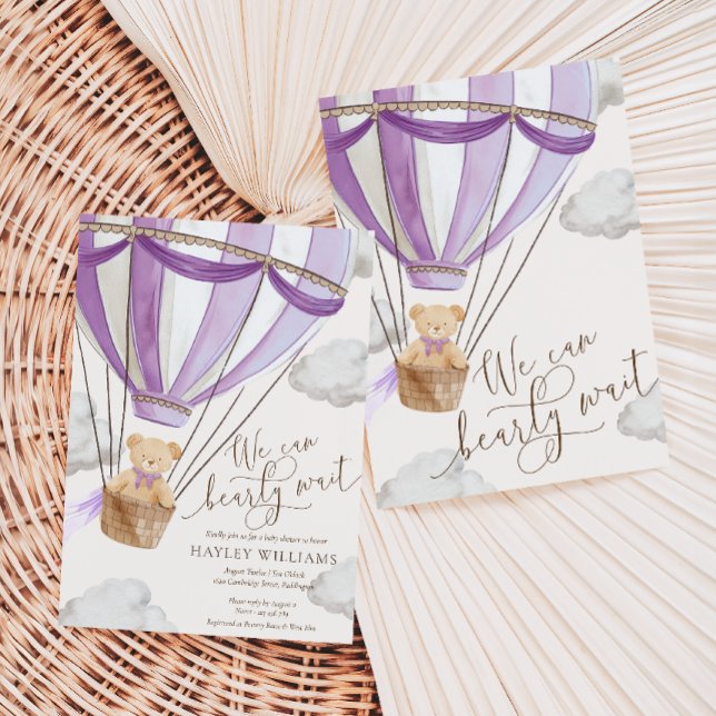 Wir können die Lilac-Babydusche früh abwarten Einladung (Von Creator hochgeladen)