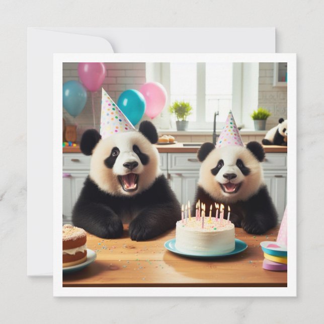 Wir können es ertragen glauben! Panda-Geburtstag Einladung (Vorderseite)