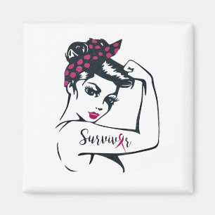 Wir können es heilen Rosie Riveter Brustkrebs Surv Magnet