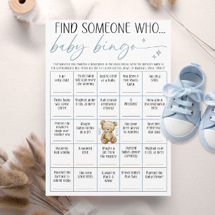 Wir können es kaum erwarten Baby Boy Shower Bingo Einladung