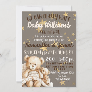 Wir können es kaum erwarten Baby Shower Einladung