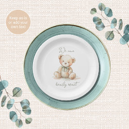 Wir können es kaum erwarten Baby Shower Papier Tel Pappteller