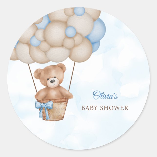 Wir können es kaum erwarten, Baby Shower Runder Aufkleber (Vorderseite)