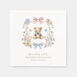 Wir können es kaum erwarten, Baby Shower Serviette