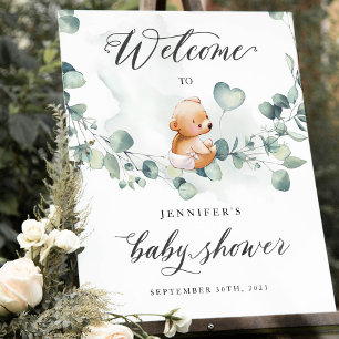 Wir können es kaum erwarten Baby Shower Willkommen Poster