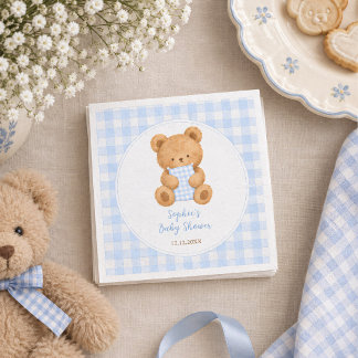 Wir können es kaum erwarten Bär Junge Babyparty Serviette