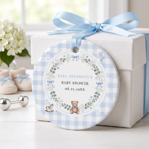 Wir können es kaum erwarten Blau Aquarell Junge Te Geschenkanhänger