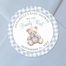 Wir können es kaum erwarten, Blaues Bär-Babyshower