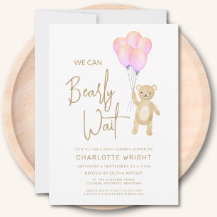 Wir können es kaum erwarten, Mädchen-Baby-Party Einladung