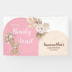 Wir können es kaum erwarten Mädchen Baby Shower Ba Banner