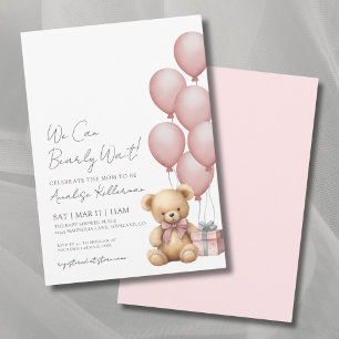 Wir können es kaum erwarten Mädchen Rosa Babyparty Einladung