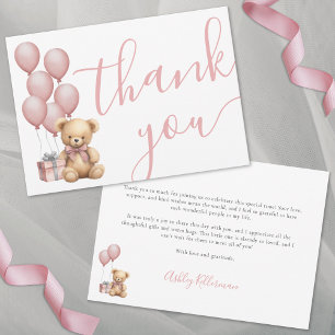 Wir können es kaum erwarten Pink Girl Babyparty Dankeskarte