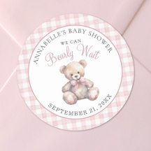 Wir können es kaum erwarten, Rosa Bär Baby Shower