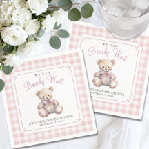 Wir können es kaum erwarten, Rosa Bär Baby Shower