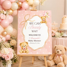 Wir können es kaum erwarten Rosa Bär Mädchen Baby-