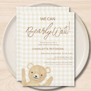 Wir können es kaum erwarten Süßer Bär Baby Shower Einladung