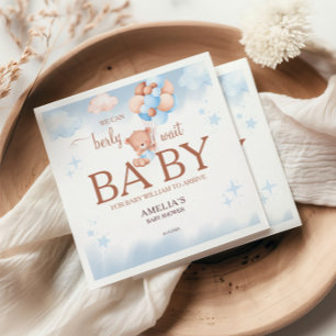 Wir können es kaum erwarten Teddy-Bär-Baby-Party S Serviette