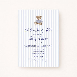 Wir können es kaum erwarten Teddy Bär Baby Shower Ankündigung