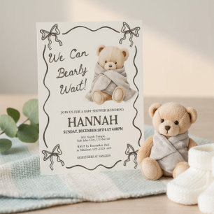 Wir können es kaum erwarten, Teddy Bär Baby Shower Einladung