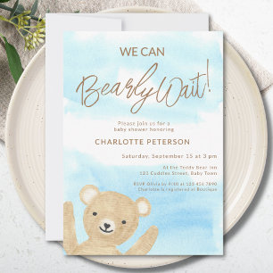 Wir können es kaum erwarten Teddy Bär Baby Shower Einladung