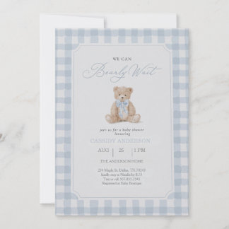 Wir können es kaum erwarten Teddy Bär Baby Shower Einladung
