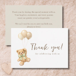 Wir können es kaum erwarten Teddy Bär Ballons Baby Dankeskarte