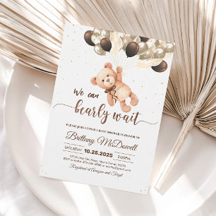 Wir können es kaum erwarten Teddybär-Baby-Party-Ei Einladung