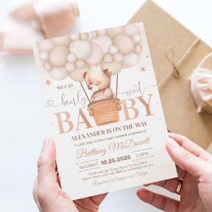Wir können es kaum erwarten Teddybär-Baby-Party-Ei Einladung