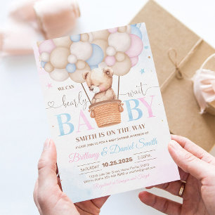 Wir können es kaum erwarten Teddybär-Baby-Party-Ei Einladung