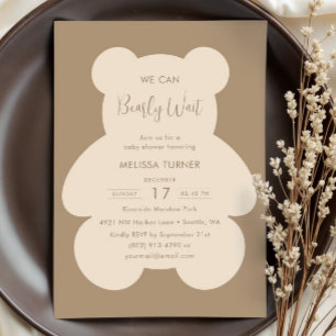 Wir können es kaum erwarten Teddybär-Baby-Party Einladung
