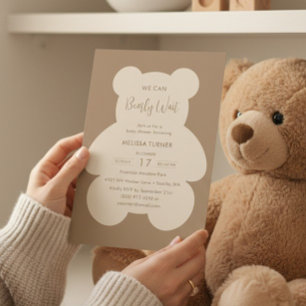 Wir können es kaum erwarten Teddybär-Baby-Party Einladung