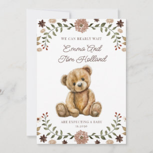 Wir können es kaum erwarten Teddybär Schwangerscha Ankündigung